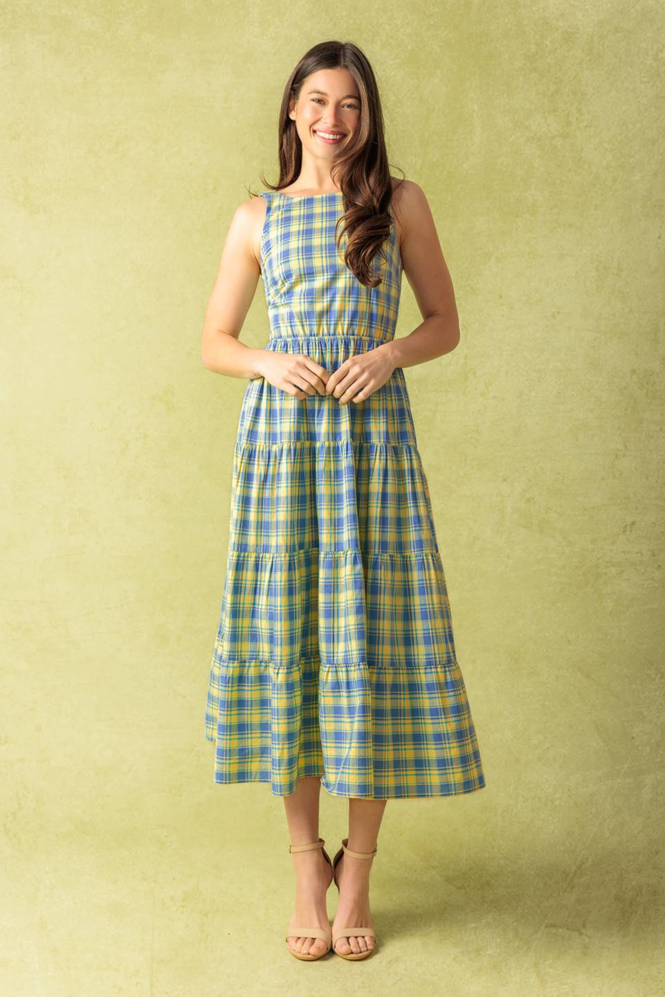 START ALL OVER WOVEN MIDI DRESS Flying Tomato